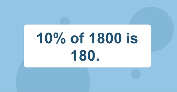 10% of 1800 is 180. 